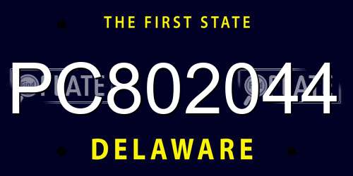 PC802044 Delaware License Plate