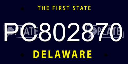PC802870 Delaware License Plate