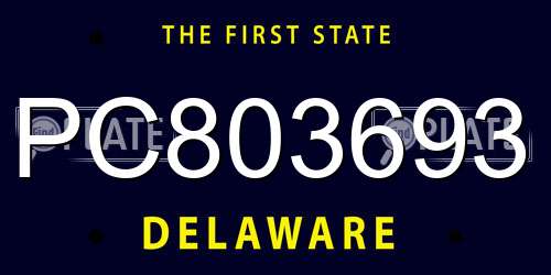 PC803693 Delaware License Plate