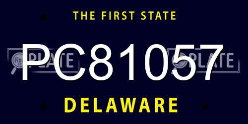 PC81057 Delaware License Plate