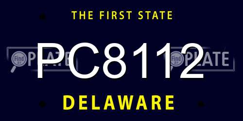 PC8112 Delaware License Plate