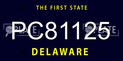PC81125 Delaware License Plate