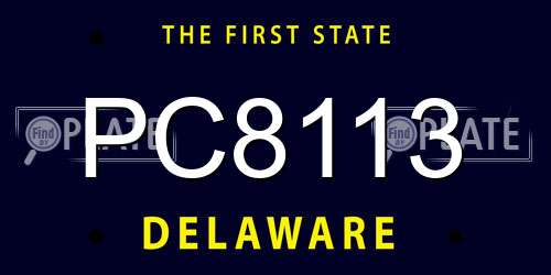 PC8113 Delaware License Plate