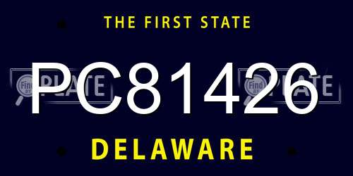 PC81426 Delaware License Plate