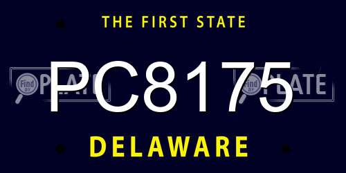 PC8175 Delaware License Plate