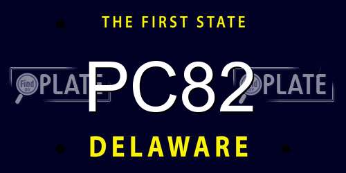 PC82 Delaware License Plate