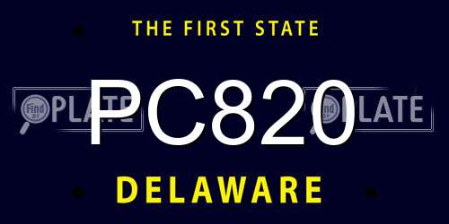 PC820 Delaware License Plate