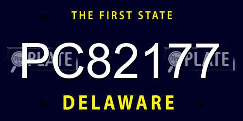PC82177 Delaware License Plate