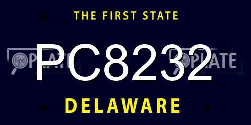 PC8232 Delaware License Plate