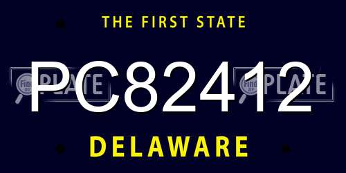 PC82412 Delaware License Plate