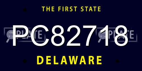 PC82718 Delaware License Plate