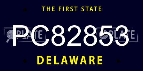 PC82853 Delaware License Plate
