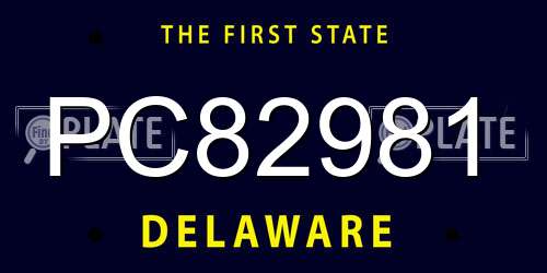 PC82981 Delaware License Plate