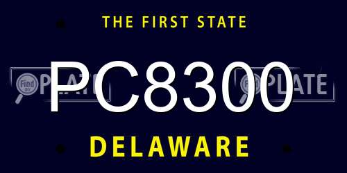 PC8300 Delaware License Plate