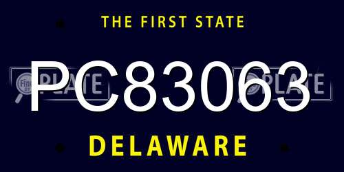 PC83063 Delaware License Plate
