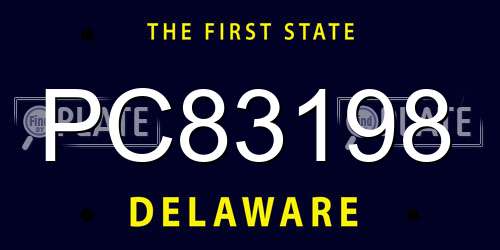 PC83198 Delaware License Plate