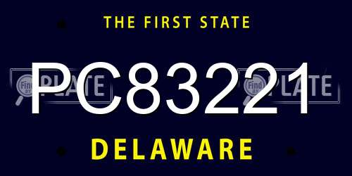 PC83221 Delaware License Plate