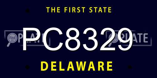 PC8329 Delaware License Plate