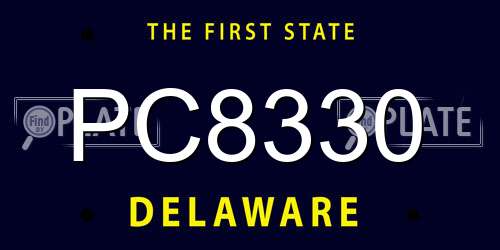 PC8330 Delaware License Plate
