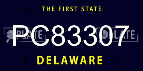 PC83307 Delaware License Plate
