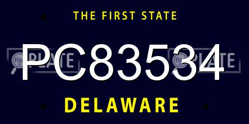 PC83534 Delaware License Plate