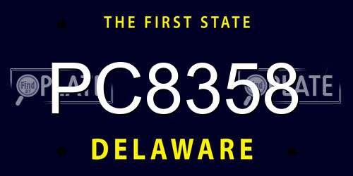 PC8358 Delaware License Plate