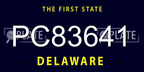 PC83641 Delaware License Plate