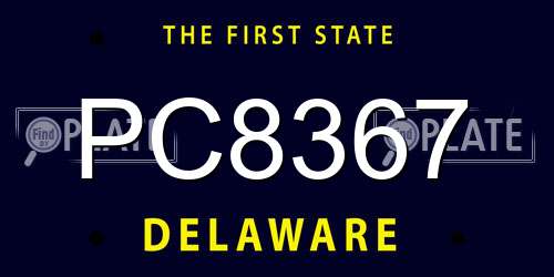 PC8367 Delaware License Plate