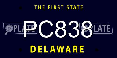 PC838 Delaware License Plate