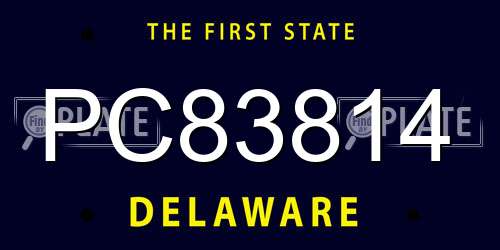PC83814 Delaware License Plate