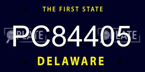 PC84405 Delaware License Plate