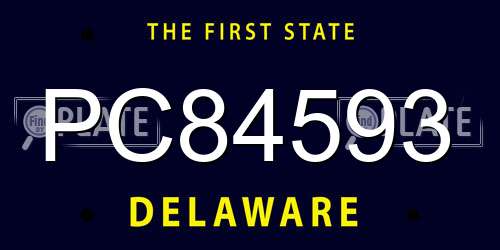 PC84593 Delaware License Plate