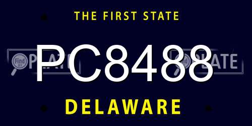 PC8488 Delaware License Plate