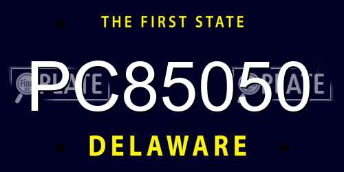 PC85050 Delaware License Plate