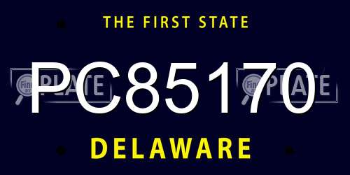 PC85170 Delaware License Plate