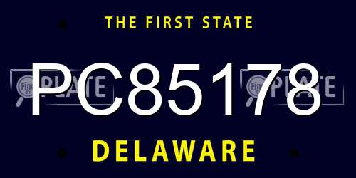 PC85178 Delaware License Plate