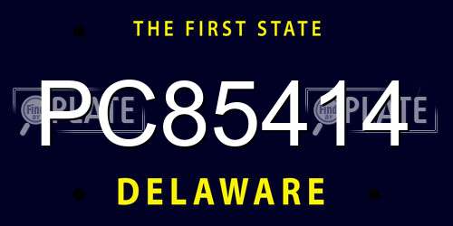 PC85414 Delaware License Plate