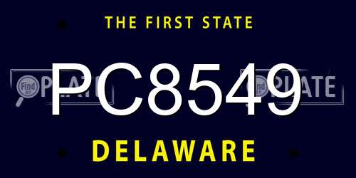 PC8549 Delaware License Plate