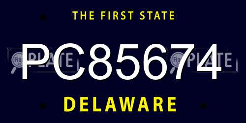 PC85674 Delaware License Plate
