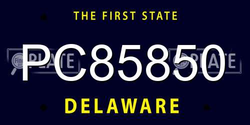 PC85850 Delaware License Plate