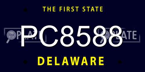 PC8588 Delaware License Plate