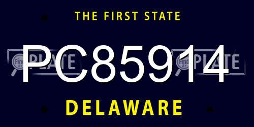 PC85914 Delaware License Plate
