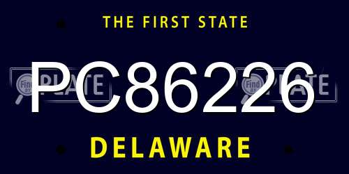 PC86226 Delaware License Plate
