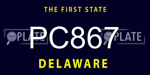 PC867 Delaware License Plate