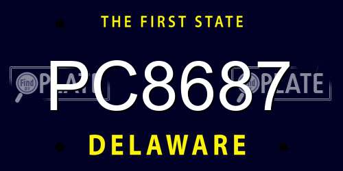PC8687 Delaware License Plate