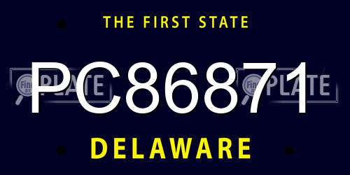PC86871 Delaware License Plate