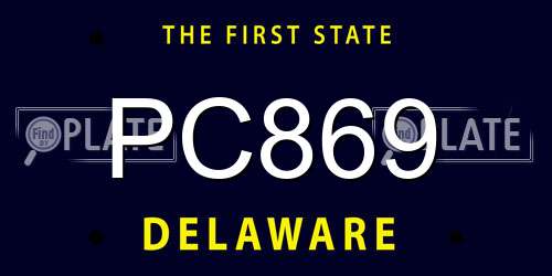 PC869 Delaware License Plate