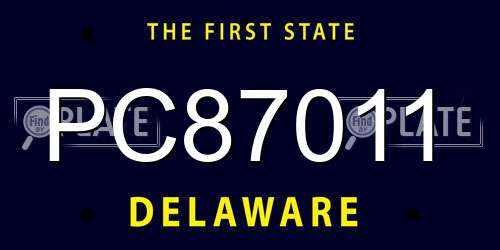 PC87011 Delaware License Plate