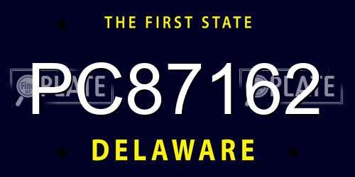 PC87162 Delaware License Plate