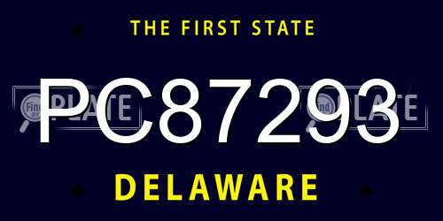 PC87293 Delaware License Plate